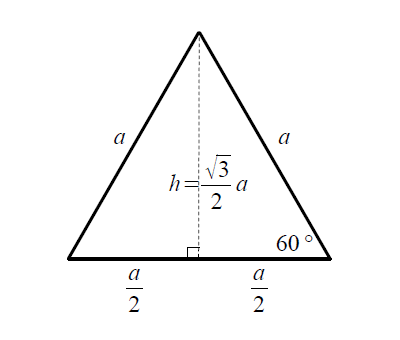 正三角形の高さを三角関数で計算