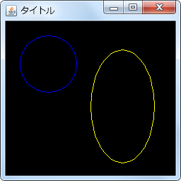 円と楕円の輪郭の実行結果