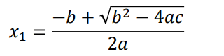 二次方程式の解の１つ目