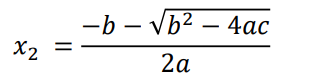 二次方程式の解の２つ目