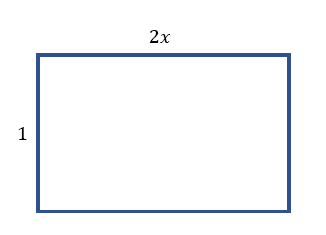 辺の長さが１対2xの長方形